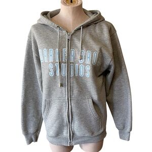 WARNER BROS STUDIOS Grey Logo Zip Up Hoodie